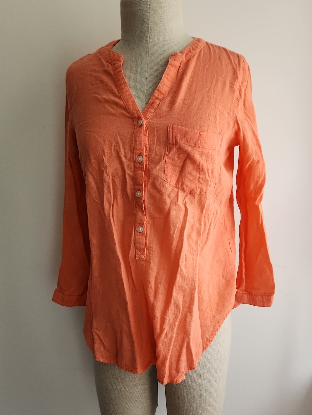 Bright Coral Cotton Tunic Top